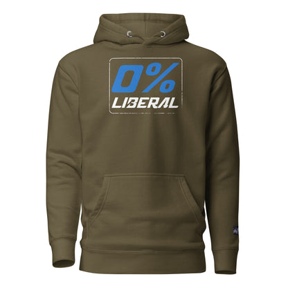 Constitutes - 0% Liberal Political Hoodie. Military Green. Logic & Reasoning. Common Sense. Order Over Chaos.