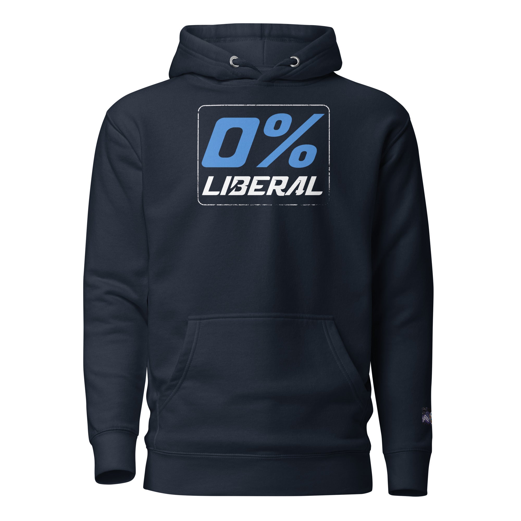 Constitutes - 0% Liberal Political Hoodie. Midnight Navy. Logic & Reasoning. Common Sense. Order Over Chaos.