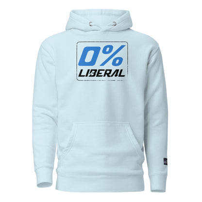 Constitutes - 0% Liberal Political Hoodie. Sky Blue. Logic & Reasoning. Common Sense. Order Over Chaos.