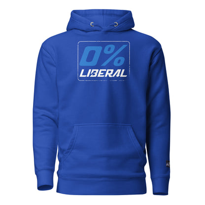 Constitutes - 0% Liberal Political Hoodie. Royal Blue. Logic & Reasoning. Common Sense. Order Over Chaos.