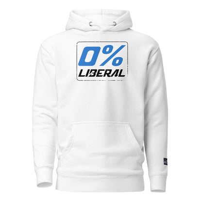 Constitutes - 0% Liberal Political Hoodie. White. Logic & Reasoning. Common Sense. Order Over Chaos.